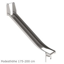 Edelstahlrutsche ohne Leiter Breite 50 cm, PH 175 - 200 cm