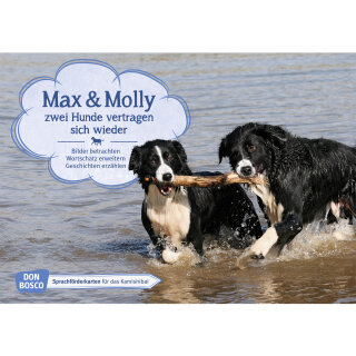 Kamishibai Karten Max und Molly - zwei Hunde vertragen sich wieder
