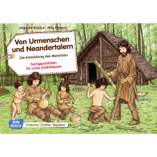 Kamishibai Karten Von Urmenschen und Neandertalern. Die...