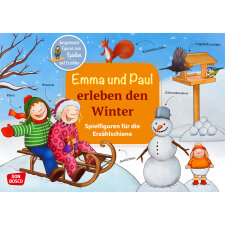 Emma und Paul erleben den Winter - Spielfiguren für die Erzählschiene