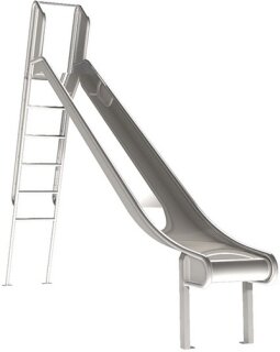 Edelstahlrutsche mit Leiter, geprüft und zertifiziert für den öffentlichen Bereich Podesthöhe 90-100 cm